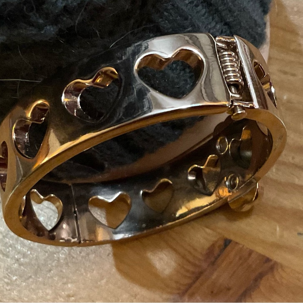 4 Rose Gold Bangle Stackable Hammered Bracelet Pl… - image 5